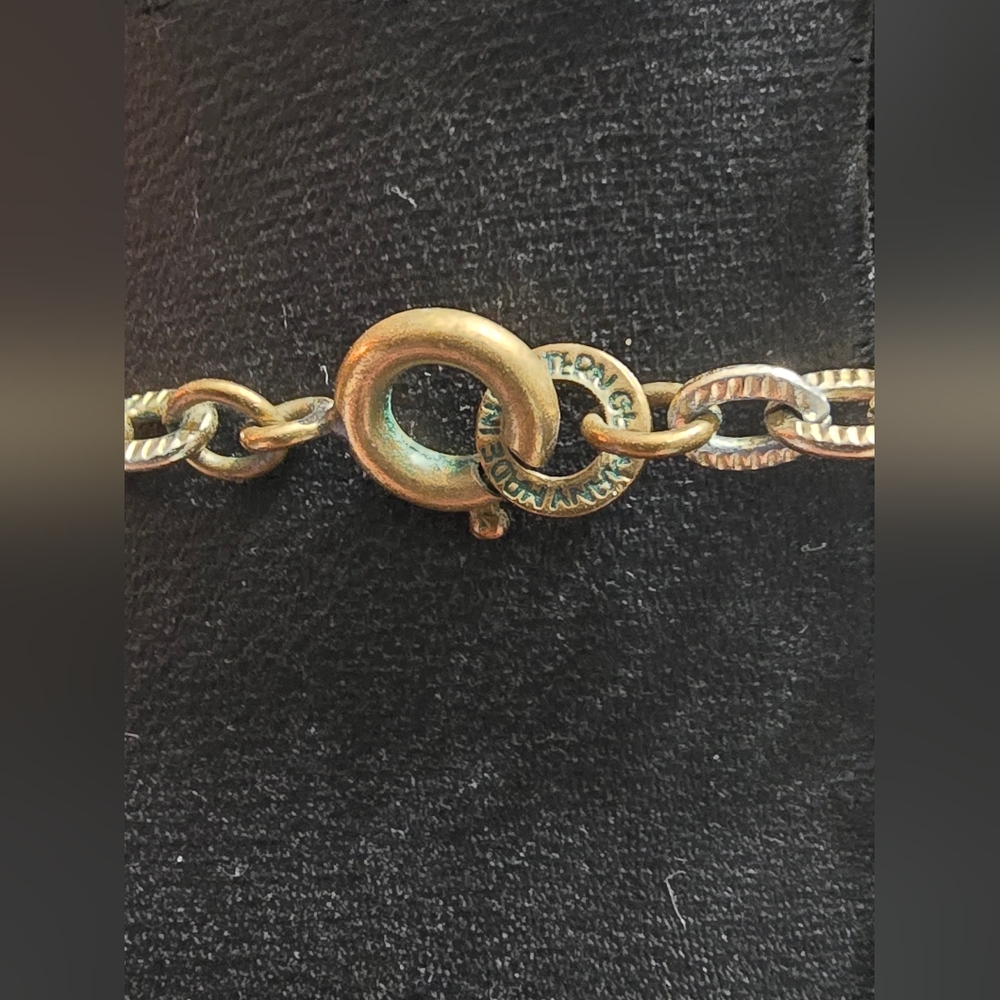 Vintage Western Germany Red Aurora Borealis Antique Gold Tone Filigree Necklace - Picture 11 of 13